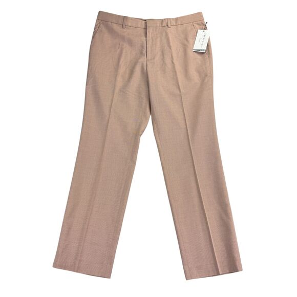 Perry Ellis Mens Essentials Slim Fit Stretch Dress Pants Salmon Pink 34x30 - Picture 1 of 5